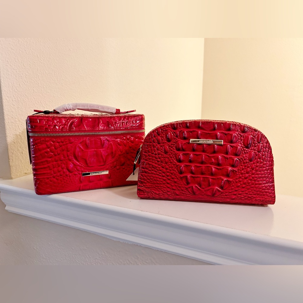 NWT Brahmin Charmaine and Dany Travel Set in Carnation